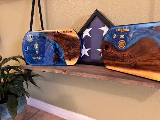 Dog Tag Plaque Wood Resin Mix